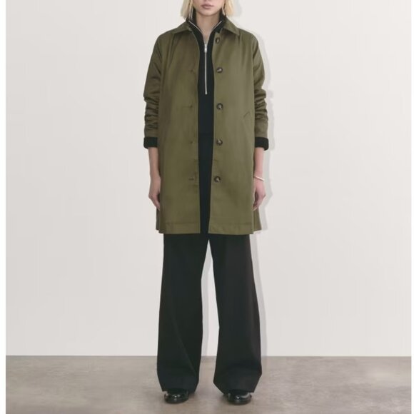 Everlane Jackets & Blazers - Everlane The Mac Trench Coat Button Front Beech Green M